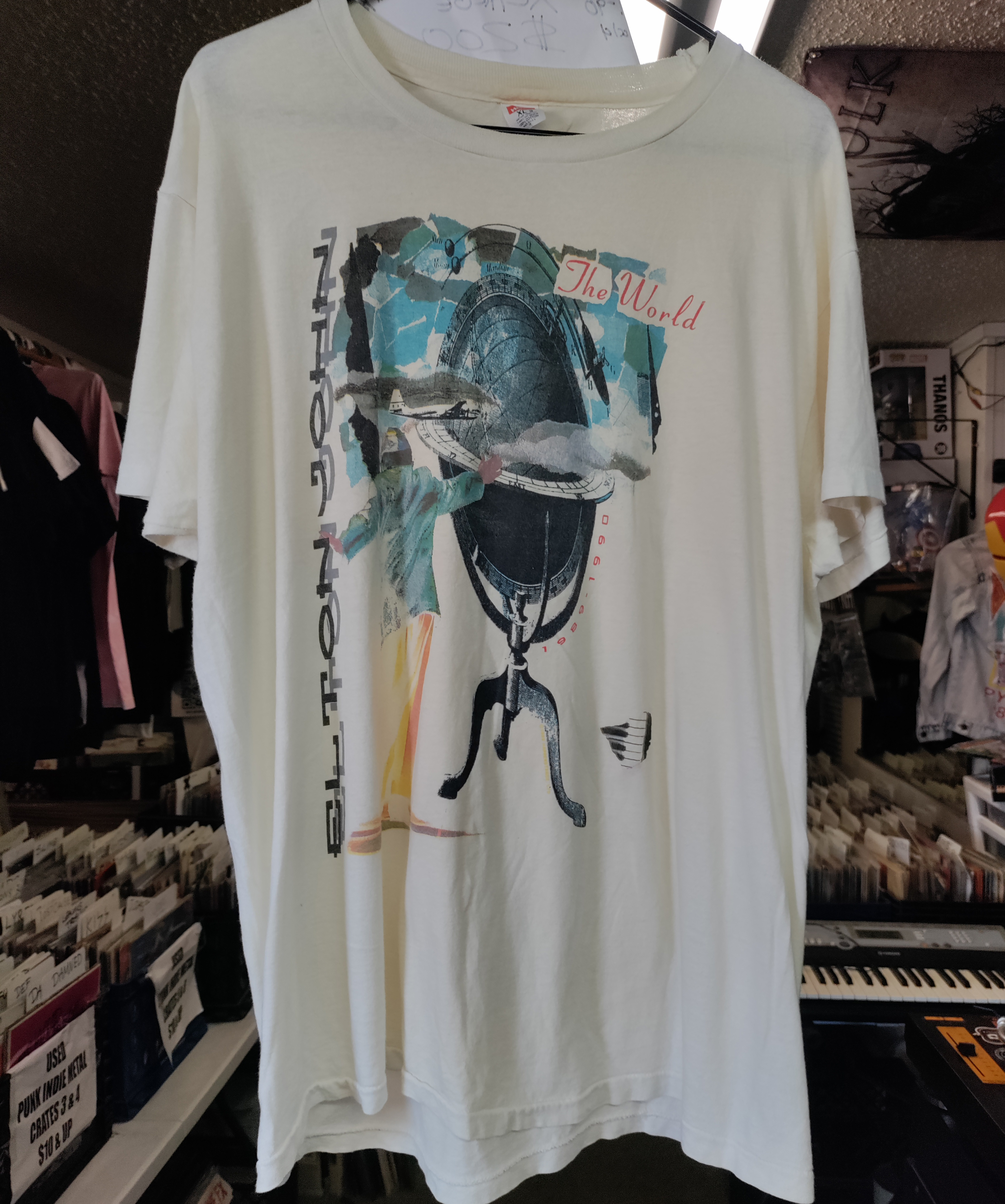 Elton John The World 1989-1990 Single Stitch Tshirt Large VINATGE